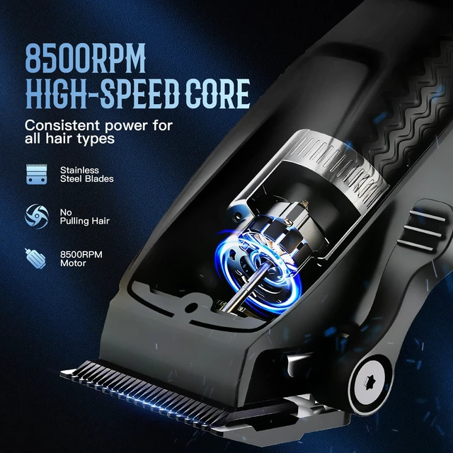 Alt view image 6 of 6 - Barvelyy Electric Cordless Hair Clippers for Men, Professional Clippers and Trimmers for Hair Cutting, Mens Cordless Hair Clipper for Self-Haircut and Family Use