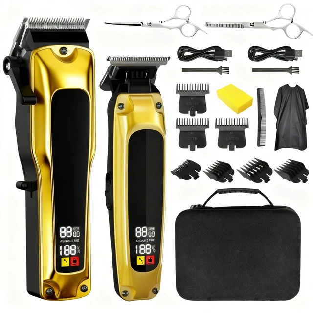Main image of ZLILUGL Hair Clippers for Men Professional, Cordless Clippers for Hair Cutting, Zero Gap Trimmer, Mens Clippers and Trimmers Set, Hair Clipper Set &Barber Kit with Case, Scissors and Apron, Mens Gifts
