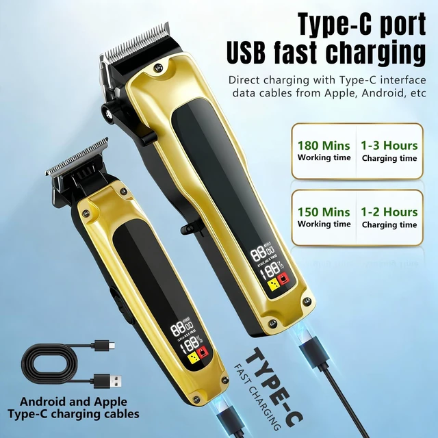 Alt view image 5 of 7 - ZLILUGL Hair Clippers for Men Professional, Cordless Clippers for Hair Cutting, Zero Gap Trimmer, Mens Clippers and Trimmers Set, Hair Clipper Set &Barber Kit with Case, Scissors and Apron, Mens Gifts