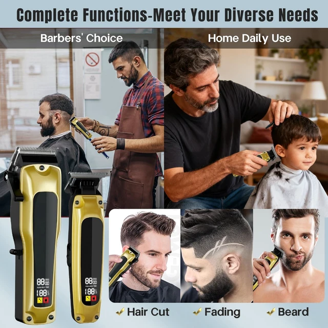 Alt view image 7 of 7 - ZLILUGL Hair Clippers for Men Professional, Cordless Clippers for Hair Cutting, Zero Gap Trimmer, Mens Clippers and Trimmers Set, Hair Clipper Set &Barber Kit with Case, Scissors and Apron, Mens Gifts