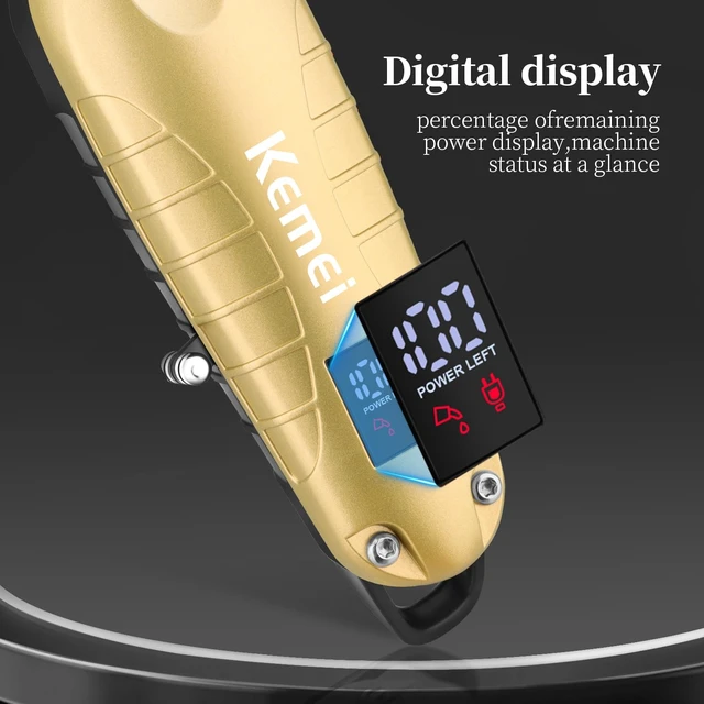 Alt view image 5 of 7 - KEMEI PG2499 Trimmer, Hair Clippers for Men (Gold) | Cordless Beard Trimmer, Electric T-Blade Zero Gap Hair Trimmer, USB Rechargeable with 3 Guide Combs