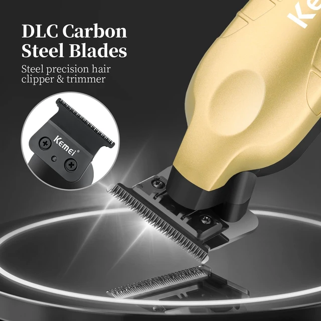 Alt view image 4 of 7 - KEMEI PG2499 Trimmer, Hair Clippers for Men (Gold) | Cordless Beard Trimmer, Electric T-Blade Zero Gap Hair Trimmer, USB Rechargeable with 3 Guide Combs