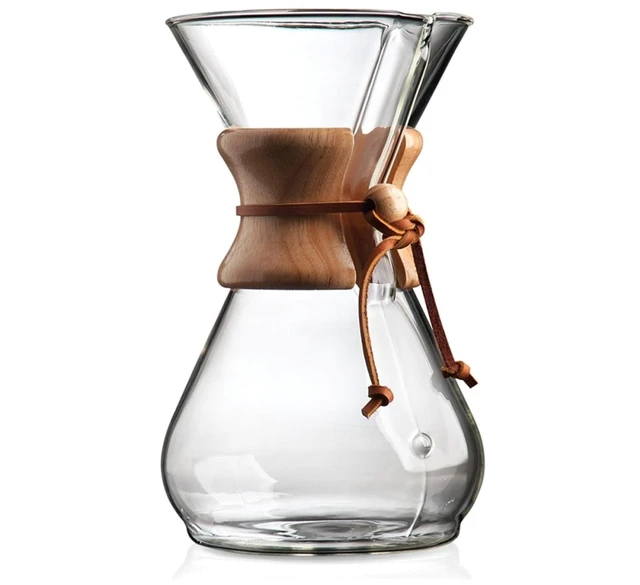 Main image of Chemex Pour-Over Glass Coffeemaker - Classic Series - 10-Cup - Exclusive Packaging