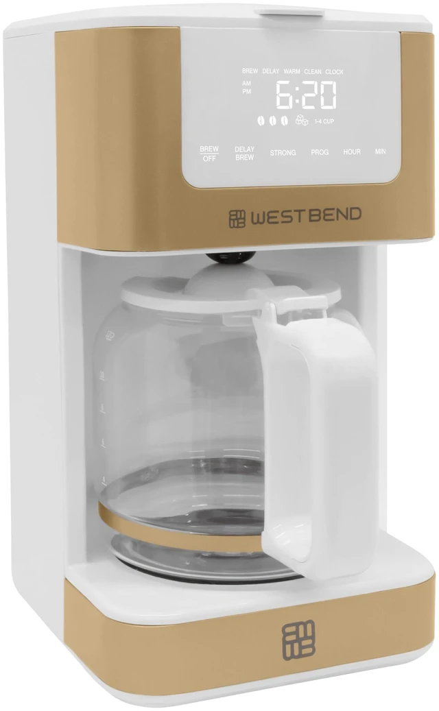 Main image of West Bend Timeless 12-Cup Programmable Coffee Maker with Brew Strength Selector for Hot and Iced Coffee, Includes 1-4 Cup Brew Option and Permanent Filter