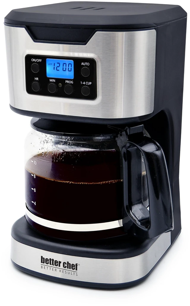 Main image of Better Chef Programmable 12-Cup Coffee Maker | 1-4 Cup Setting | Auto-Pause to Serve | 2hr Keep Warm | Perma-Filter | Stainless (Stainless)
