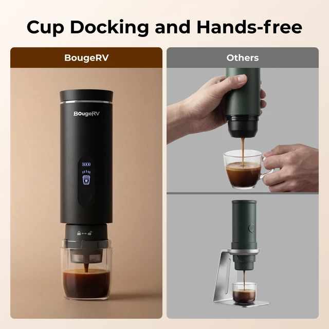 Alt view image 7 of 7 - BougeRV Portable Coffee Maker Compatible with K Cup Pods & Ground Coffee | Electric Car Coffee Machine Self-Heating with LCD Display USB-C for Travel, Bussiness Trips, Hotel, Camping, Office, Outdoors