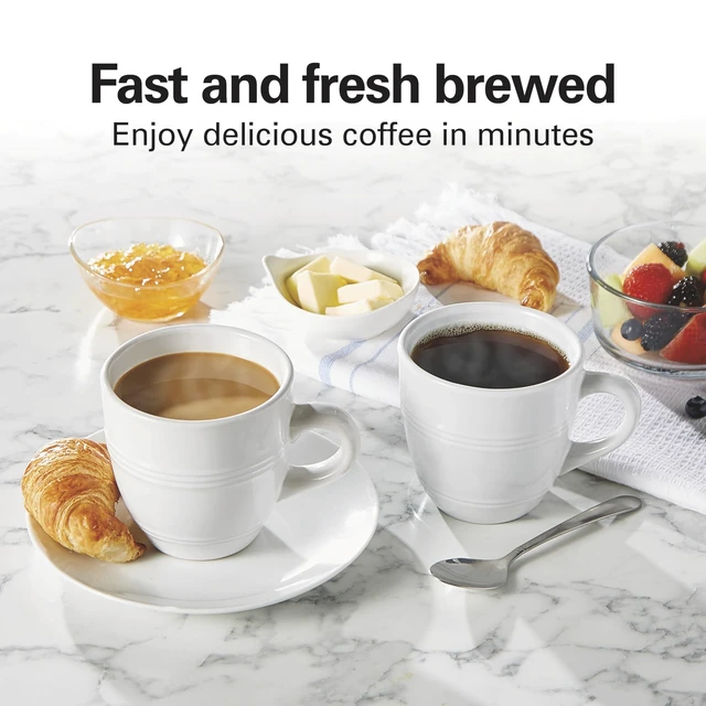 Alt view image 5 of 7 - Hamilton Beach 47621 The Scoop Single Serve Coffee Maker & Fast Grounds Brewer for 8-14oz. Cups, Brews in Minutes, Next Gen, White