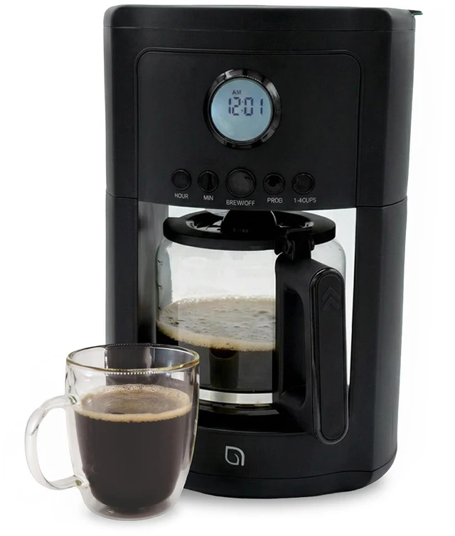 Main image of WILLOW 12-Cup Programmable Drip Coffee Maker with Glass Carafe Delay Brew Coffee Machine with Timer, 1-4 Cup Setting, Keep Warm, Auto Shut-Off & Reusable Filter, Coffee Pot - Black