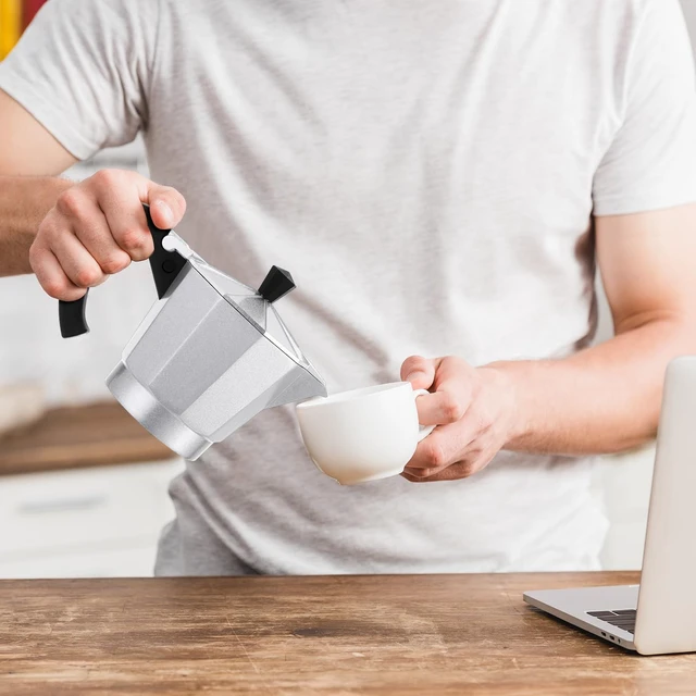 Alt view image 6 of 7 - Lemosae 6 Cup Electric Espresso Coffee Maker 300ml Aluminum,Silver | Italian Coffee Pot Moka Maker, Portable Detachable Electric Base, Stovetop-free Operation for Home Travel, Holiday Gift