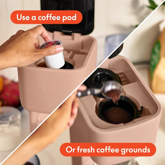 Alt view image 2 of 7 - bella Single Serve Coffee Maker, K Cup & Coffee Ground Compatible, Blossom
