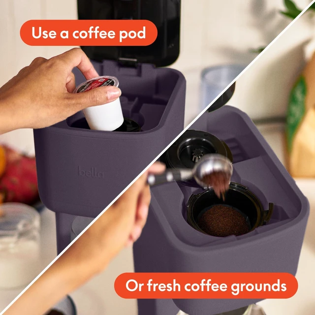 Alt view image 2 of 7 - bella K Cup Coffee Maker w/ Water Tank, Plum