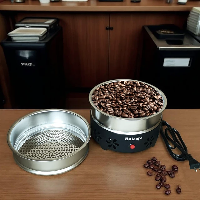 Alt view image 7 of 7 - Boicafe Coffee Bean Cooler Electronic Bean Cooling Machine with 304 Stainless Steel Mesh Two Layers 1.3lb Big Capacity Household Roasting (2 Layers)