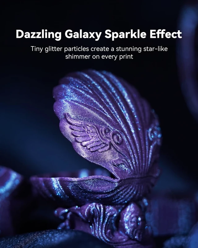 Alt view image 4 of 7 - SUNLU Galaxy PLA Filament 1.75mm, Black Green Purple Brown, 4 Pack | 4KG Bundle, Color-Shifting, Pearlescent Glitter PLA 3D Printer Filament, For Most FDM 3D Printers, 1KG Spool