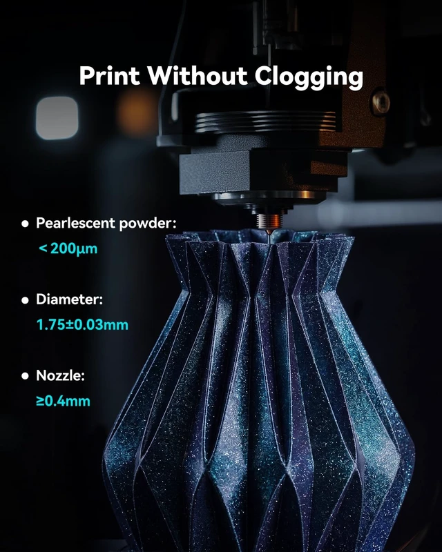 Alt view image 5 of 7 - SUNLU Galaxy PLA Filament 1.75mm, Black Green Purple Brown, 4 Pack | 4KG Bundle, Color-Shifting, Pearlescent Glitter PLA 3D Printer Filament, For Most FDM 3D Printers, 1KG Spool