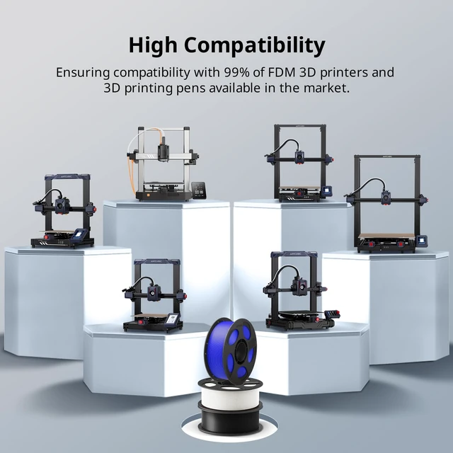 Alt view image 5 of 7 - ANYCUBIC PLA+ 3D Printer Filament Bundle, PLA Plus 1.75mm Dimensional Accuracy +/- 0.02mm, Fit Most FDM 3D Printers, 1KG Reusable Spool, 2KG Black+Black