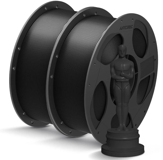 Main image of ANYCUBIC PLA+ 3D Printer Filament Bundle, PLA Plus 1.75mm Dimensional Accuracy +/- 0.02mm, Fit Most FDM 3D Printers, 1KG Reusable Spool, 2KG Black+Black