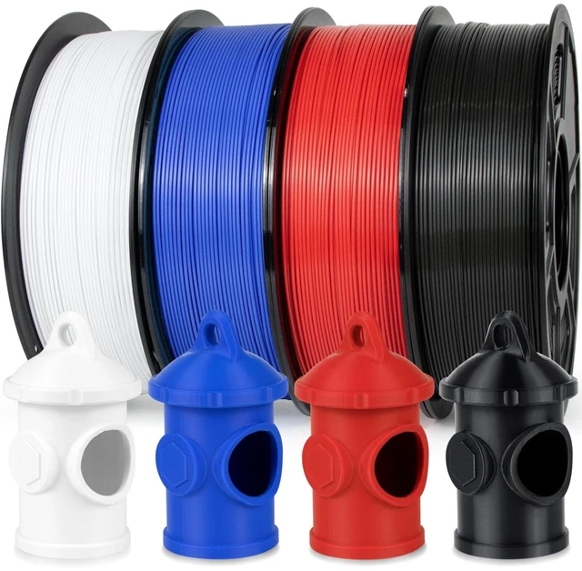 Main image of iSANMATE 3D Printer Filament ASA Bundle 4KG (8.8lbs), UV & Weather Resistant ASA Filament 1.75mm Perfect for Outdoor Functional Parts, Black+White+Red+Blue