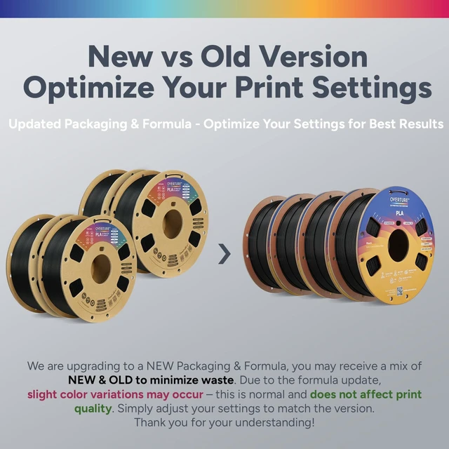 Alt view image 2 of 7 - OVERTURE 4KG Bundle High Speed PLA Filament 1.75mm, 3D Printer Filament | Neatly Wound 4 Pack 1kg Spool (2.2lbs) Rapid PLA, Dimensional Accuracy +/- 0.02 mm, Fit Most FDM 3D Printers (Black*4)