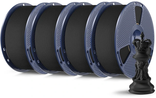 Main image of SUNLU High Speed Matte PLA 3D Printer Filament 4KG, Matte Black*4 | Up to 600mm/s Fast, Smooth PLA Matte Filament, Fits Most FDM 3D Printers, 1KG Reusable Spool 4 Packs