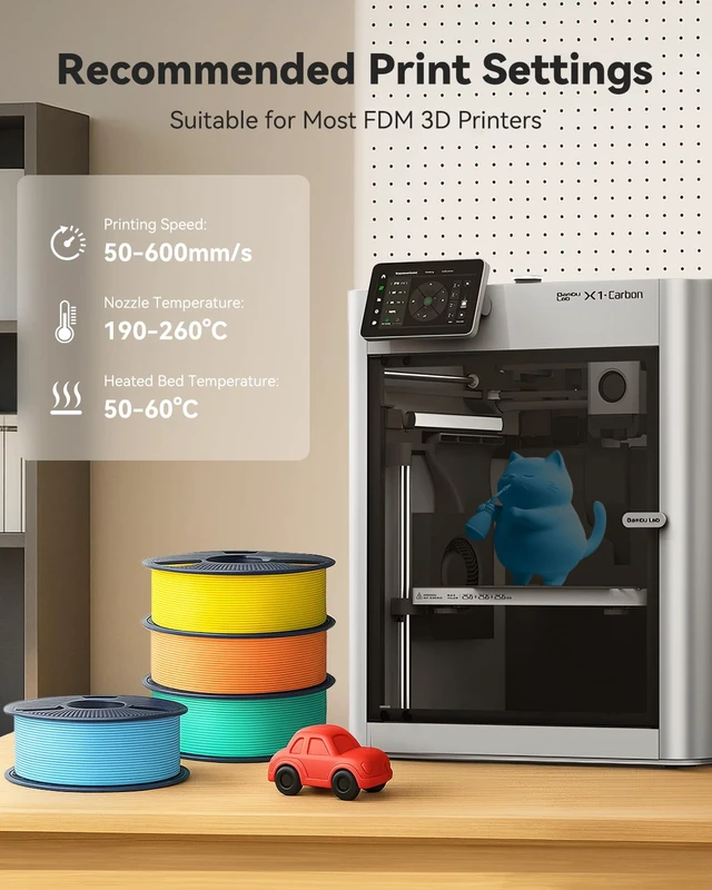 Alt view image 7 of 7 - SUNLU High Speed Matte PLA 3D Printer Filament 4KG, Matte Black*4 | Up to 600mm/s Fast, Smooth PLA Matte Filament, Fits Most FDM 3D Printers, 1KG Reusable Spool 4 Packs