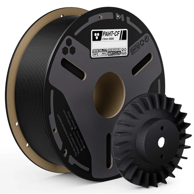 Main image of ELEGOO Carbon Fiber PAHT 3D Printer Filament 1.75mm Black 1KG | Nylon CF High Temp, High Strength & Rigidity, Corrosion Resistance, 1KG(2.2lbs) Spool for Enclosed FDM 3D Printers