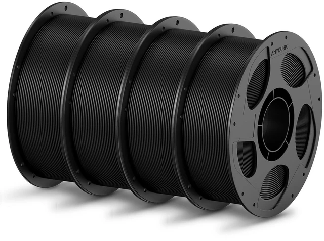 Main image of ANYCUBIC 3D Printer Filament PLA Bundle 4KG, Black | Dimensional Accuracy +/- 0.02mm, 3D Printing PLA Filament, Reusable Spool, Fits for Most FDM 3D Printers