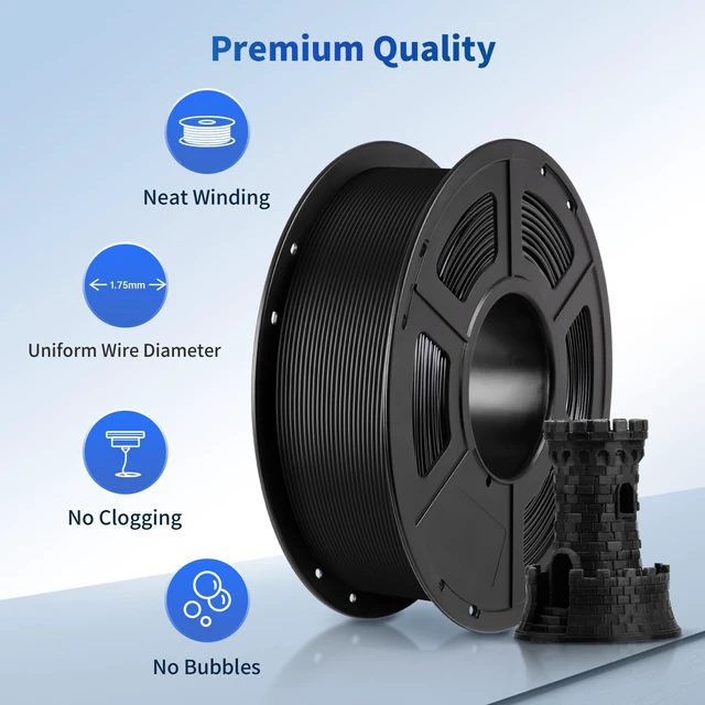 Alt view image 2 of 7 - ANYCUBIC 3D Printer Filament PLA Bundle 4KG, Black | Dimensional Accuracy +/- 0.02mm, 3D Printing PLA Filament, Reusable Spool, Fits for Most FDM 3D Printers
