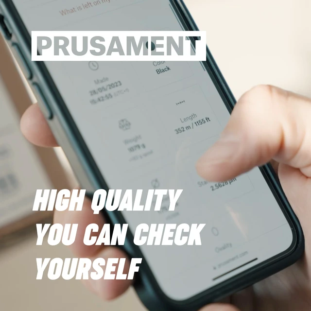 Alt view image 7 of 7 - Prusament Premium PLA Prusa Galaxy Black 1.75mm 1kg 3D Printer Filament | PLA filament with ±0.02 mm precision, low warping, and reliable, tangle-free printing for beginners and professionals.