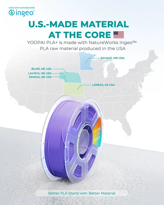 Alt view image 2 of 7 - INGEO PLA Plus Filament 1.75mm Bundle, 250g×8 for Bambu Lab 3D Printer | NatureWorks Pure PLA for Reliable Printing, Dimensional Accuracy ±0.03 mm, Red+Orange+Cyan+Yellow+Green+Blue+Purple+Magenta
