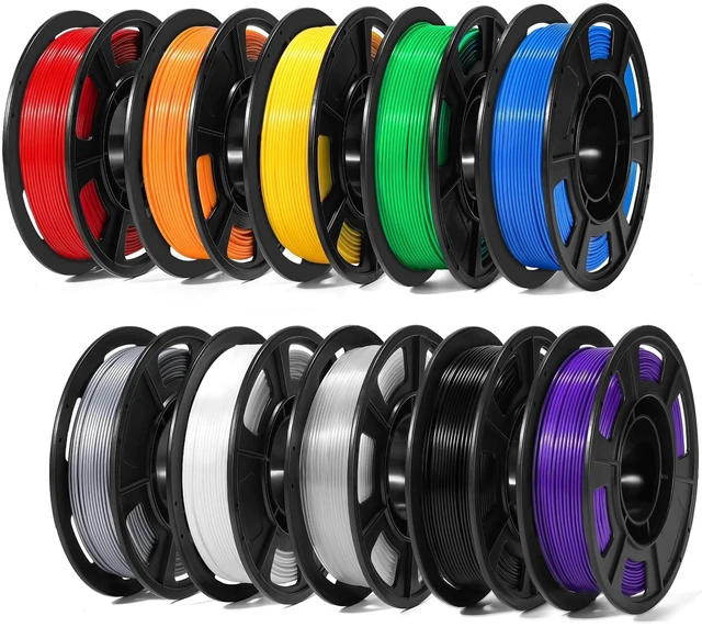 Main image of Dynta 10 Colors 250g PLA 3D Printer Filament for Beginners, 1.75mm/±0.02mm | 2.5kg, Multicolor PLA Bundle, Neatly Wound, Individually Vacuum Packed, Compatible with Flashforge, Creality, Prusa+, Bambu