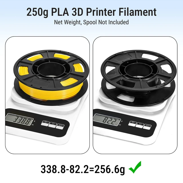 Alt view image 6 of 7 - Dynta 10 Colors 250g PLA 3D Printer Filament for Beginners, 1.75mm/±0.02mm | 2.5kg, Multicolor PLA Bundle, Neatly Wound, Individually Vacuum Packed, Compatible with Flashforge, Creality, Prusa+, Bambu
