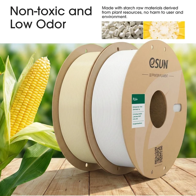 Alt view image 6 of 7 - eSUN PLA+ Filament 3D Printer Filament PLA Plus 2KG Bone White | PLA Plus 1.75mm, Dimensional Accuracy +/- 0.03mm, 1KG per Spool, 2 Spools 3D Printing Filament