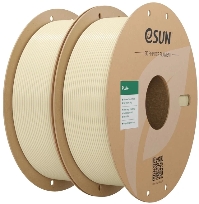Main image of eSUN PLA+ Filament 3D Printer Filament PLA Plus 2KG Bone White | PLA Plus 1.75mm, Dimensional Accuracy +/- 0.03mm, 1KG per Spool, 2 Spools 3D Printing Filament