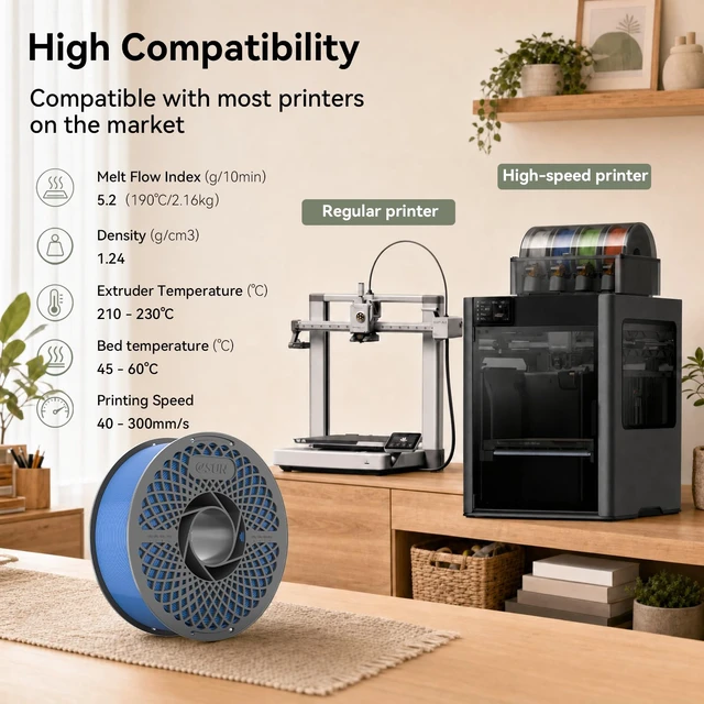 Alt view image 6 of 7 - eSUN Basic PLA Fliament 3D Printer Fliament 4KG, High Speed PLA,Multicolor | 3D Printing Filament 1.75mm, Smooth Printing, Neatly Wound, +/-0.02mm Accuracy, Compatible with Most FDM 3D Printers