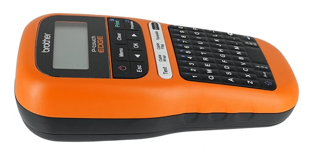 Alt view image 4 of 7 - Brother PT-E105 P-Touch Edge Handheld Industrial Monochrome Label Maker with Interactive Menu and Automatic Lamination (AAA Batteries Not Included)