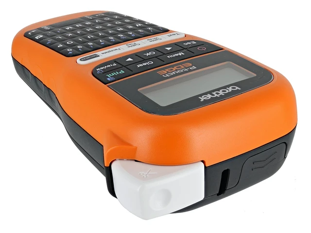 Alt view image 3 of 7 - Brother PT-E105 P-Touch Edge Handheld Industrial Monochrome Label Maker with Interactive Menu and Automatic Lamination (AAA Batteries Not Included)