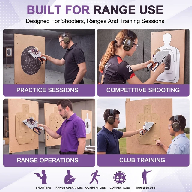 Alt view image 7 of 7 - ElaraBerry Target Paster Gun, Handheld Label Applicator Shooting Targets | Manual Sticker Applicator for Paper Targets, Tape Dispenser for Range Maintenance, Quick Patch Tool for Training
