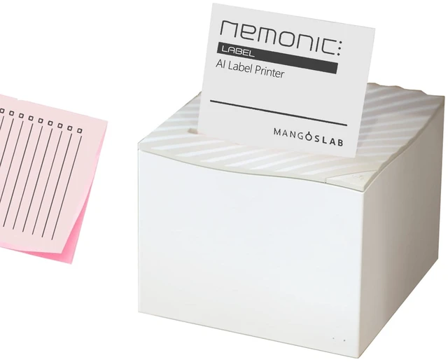 Main image of MANGOSLAB Nemonic AI Sticky Note Label Printer | Inkless Bluetooth Thermal Label Printer for Small Business | Durable Shipping Label Maker & Portable Wireless
