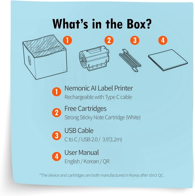 Alt view image 6 of 7 - MANGOSLAB Nemonic AI Sticky Note Label Printer | Inkless Bluetooth Thermal Label Printer for Small Business | Durable Shipping Label Maker & Portable Wireless