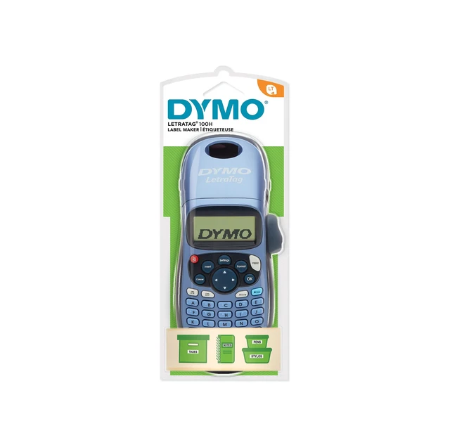 Alt view image 3 of 3 - Dymo S0883990 LetraTag Handheld Label Maker, ABC Keyboard Label Printer with Easy-to-Use, 13 Character LCD Screen, for Home or Office, Blue, LT-100H, UK Version