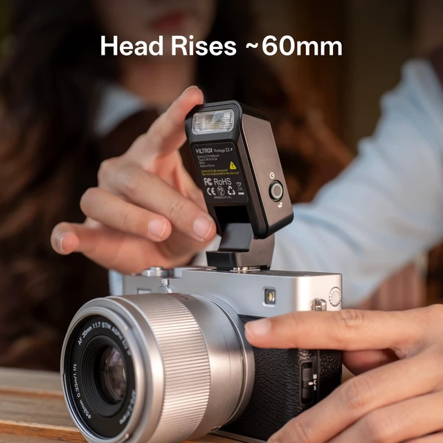 Alt view image 6 of 7 - VILTROX Z2 Mini Foldable TTL Camera Flash for Nikon | Compact On-Camera Flash with 60mm Raised Head Design, 28mm Wide Coverage, 10Ws Output