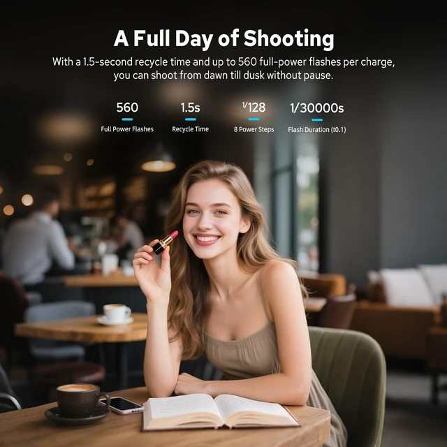 Alt view image 4 of 7 - Godox iT30Pro O iT30Pro-O Mini Flash for Olympus Panasonic, 2.4G TTL Flash | 1/8000s HSS Speedlite, 2.8" Full-Color Touchscreen, 560 Full Power Flashes, Built-in Diffuser and Lithium Battery(Black)