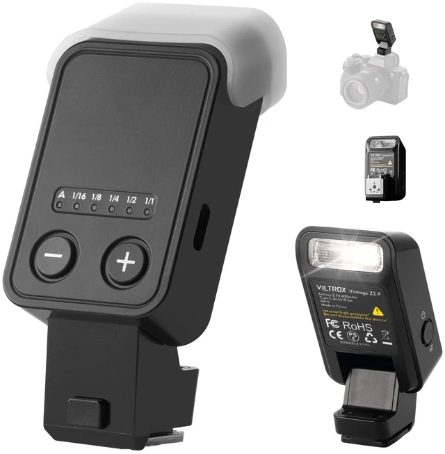 Main image of VILTROX Vintage Z2 Foldable Mini TTL On-Camera Flash for Sony Camera | 52g USB-C Rechargeable, 700 Full-Power Flashes, TTL & Manual Modes, 5-Step Manual Flash Control, 2s Recycle Time, GN6, 10Ws