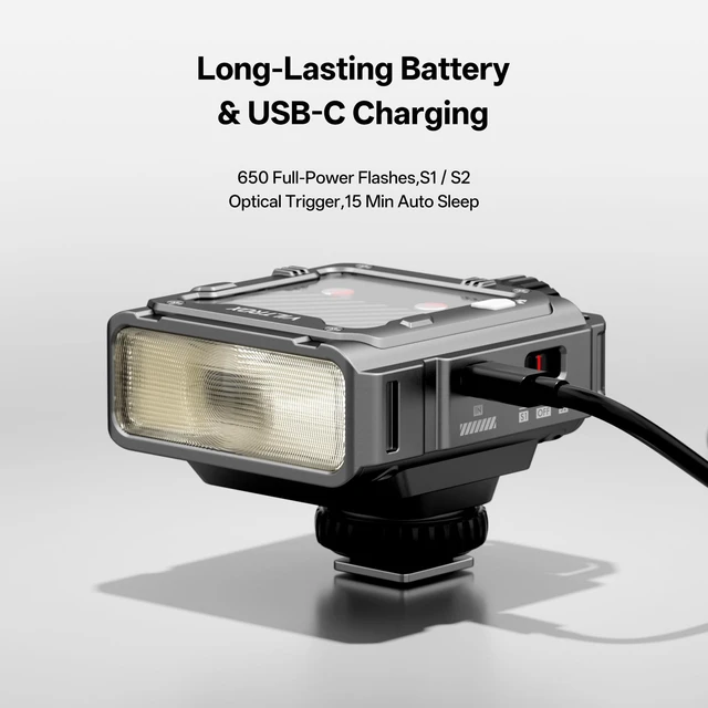 Alt view image 5 of 7 - VILTROX Spark Z3 TTL Mini Camera Flash for Nikon, Gray | 6500K, GN16 High-Power, 0.11s Recycle Time, TTL Auto with 7 Level Manual Power Control
