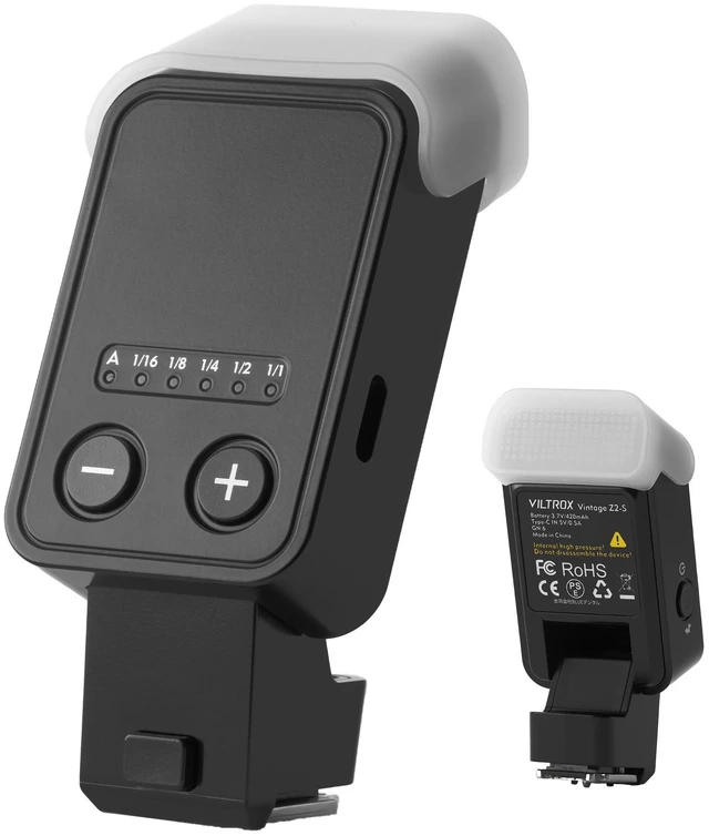 Main image of VILTROX Vintage Z2 TTL Mini Camera Flash Speedlite for Sony | Beginner-Friendly, Foldable, 5-Level Power Adjustment, Type-C Charging, 52g Lightweight Portable, Black, Diffuser