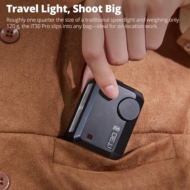 Alt view image 3 of 7 - Godox iT30 Pro F iT30ProF Mini Flash for Fuji Camera | TTL Auto-Exposure, HSS 1/8000 Seconds, 2.4G Wireless Xsystem, 2.8" Full-Color Touchscreen, Lithium Battery (iT30Pro for Fuji)