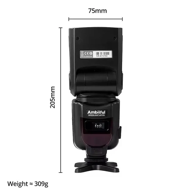 Alt view image 2 of 7 - AMBITFUL AF970 Camera Flash Speedlite GN35 Manual S1/S2 2.4G Wireless | Universal Single-contact Hot Shoe Flash for Canon Nikon Sony Fujifilm Olympus. 8-Level Power,Recycle 0.1-2.5s