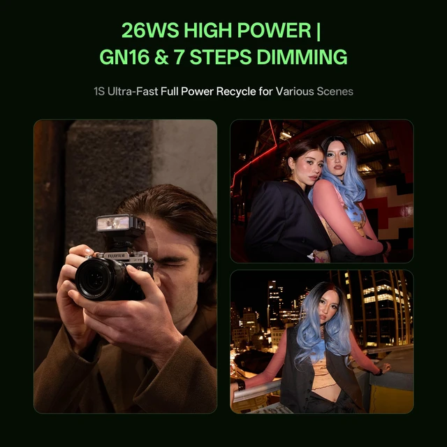 Alt view image 4 of 7 - VILTROX Z3 TTL Flash for Nikon, GN16, 26W/s 1800mAh Mini Flash for Camera | GN16 Hot Shoe Flash with 1s Recycle Time, USB-C Rechargeable Camera Flash with 7-Level Manual Power Control