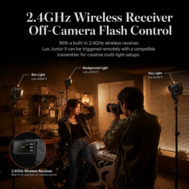Alt view image 4 of 7 - Godox Lux Junior II C TTL Retro Flash for Canon R5 R6 II R7, GN18 HSS, 2.4G | Dual-Axis Design | TTL Auto Flash | HSS up to 1/8000s | 1.5s Recycle | 400 Full-Power Flashes | 2.4GHz Receiver