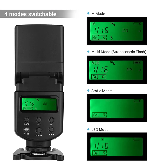 Alt view image 6 of 6 - Andoer Universal Flash Speedlite GN40 Adjustable LED Fill Light